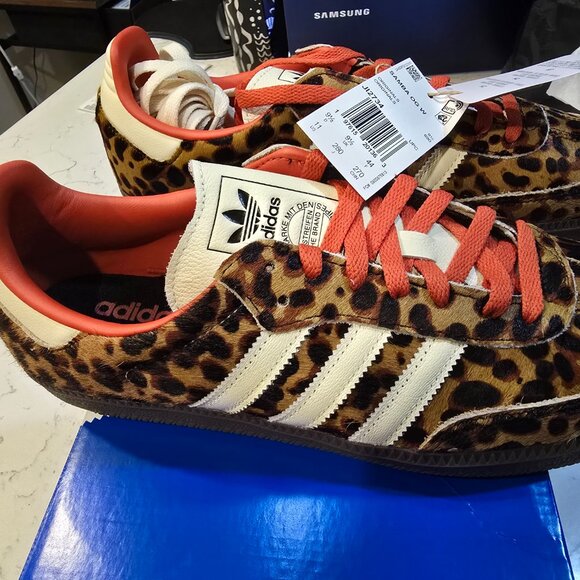 adidas Samba OG Preloved Red Leopard Men's Size 10 JI2734 NEW Pony Hair RARE SZ - Picture 2 of 15